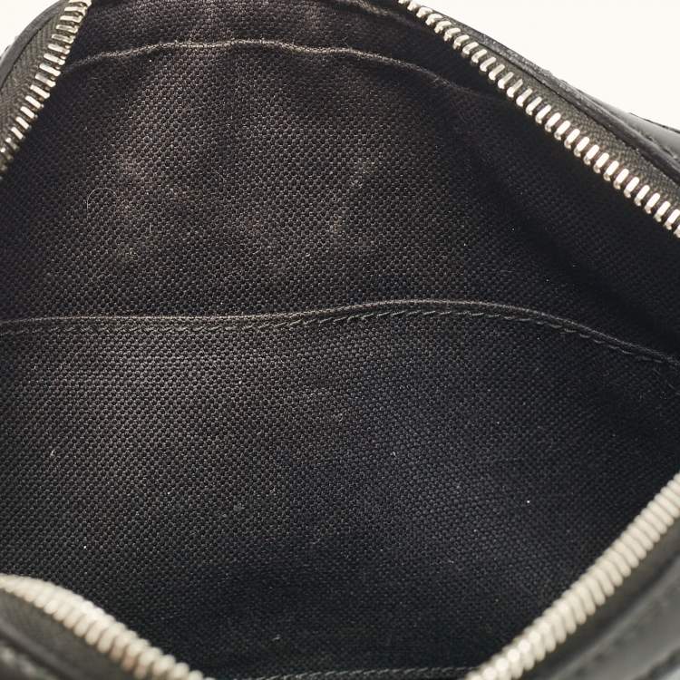 Pre Owned Gucci Black GG Supreme Canvas Wristlet Pouch