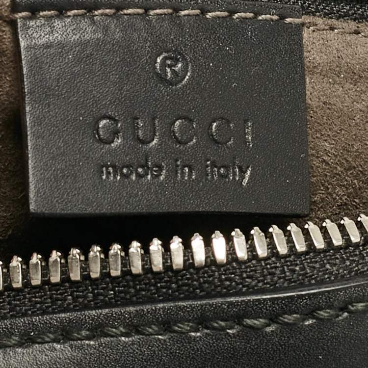 Pre Owned Gucci Black/Beige GG Supreme Canvas and Leather Camera Messenger Bag