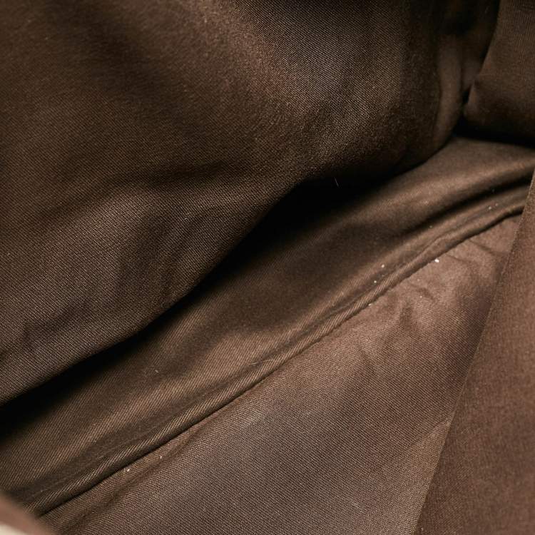 Pre Owned Gucci Dark Brown/Beige GG Supreme Canvas Messenger Bag