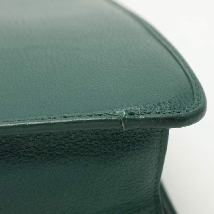 Pre Owned Gucci Green Leather Vintage Business Bag