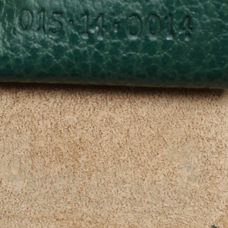Pre Owned Gucci Green Leather Vintage Business Bag