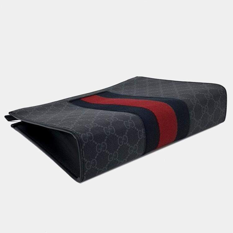 Pre Owned Gucci GG Supreme Web Pouch