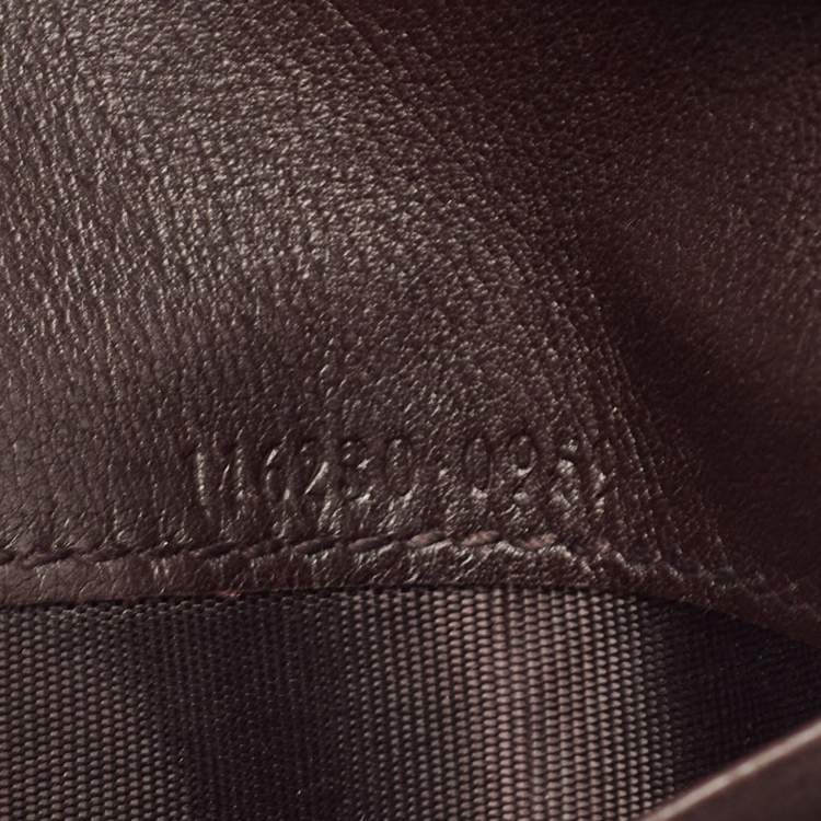 Pre Owned Gucci Dark Brown Guccissima Leather Bifold Card Case
