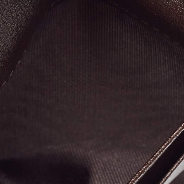 Pre Owned Gucci Dark Brown Guccissima Leather Bifold Card Case