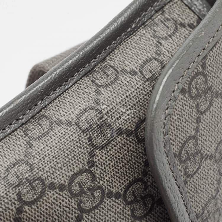 Pre Owned Gucci Grey GG Supreme Canvas Small Ophidia Belt Bag