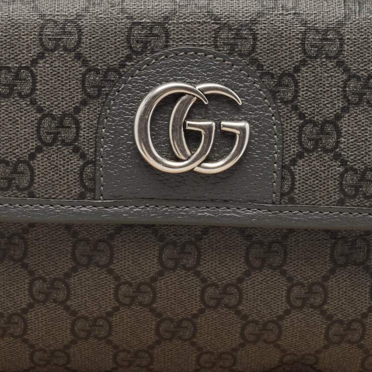 Pre Owned Gucci Grey GG Supreme Canvas Small Ophidia Belt Bag