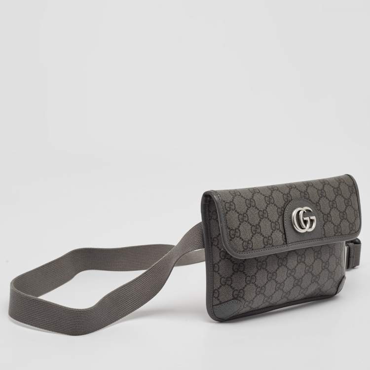 Pre Owned Gucci Grey GG Supreme Canvas Small Ophidia Belt Bag