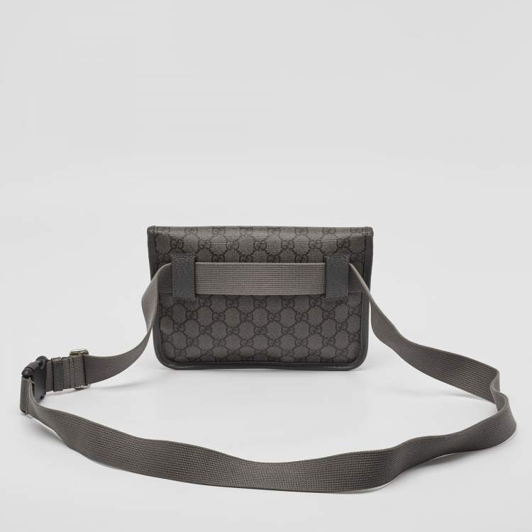 Pre Owned Gucci Grey GG Supreme Canvas Small Ophidia Belt Bag
