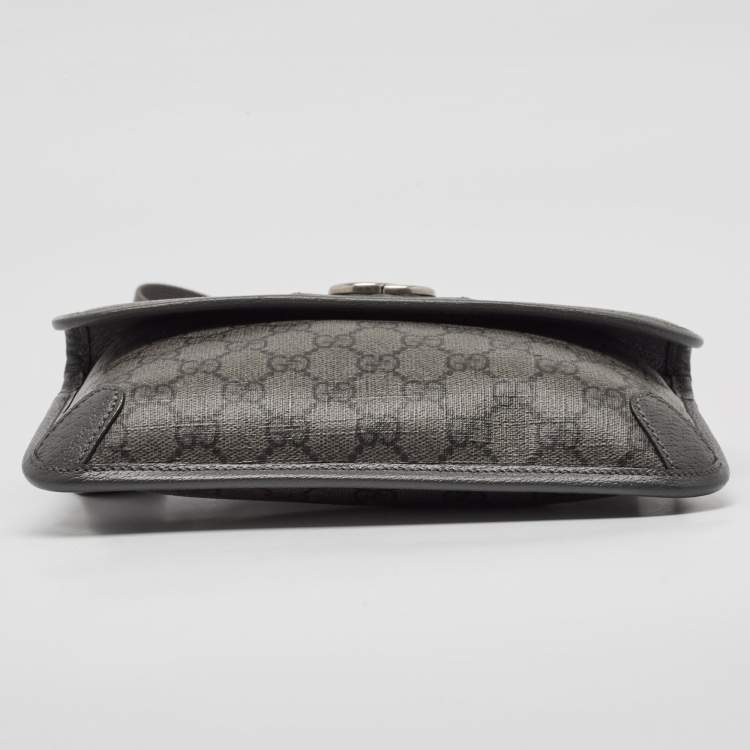 Pre Owned Gucci Grey GG Supreme Canvas Small Ophidia Belt Bag