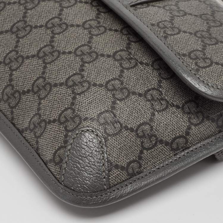 Pre Owned Gucci Grey GG Supreme Canvas Small Ophidia Belt Bag