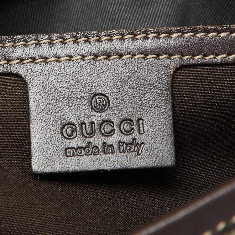 Pre Owned Gucci Beige/Brown GG Supreme Canvas and Leather Web Flap Messenger Bag