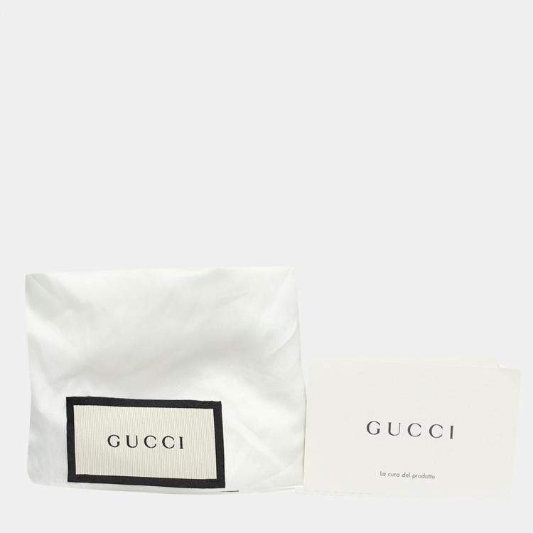 Pre Owned Gucci Logo Leather Messenger Bag