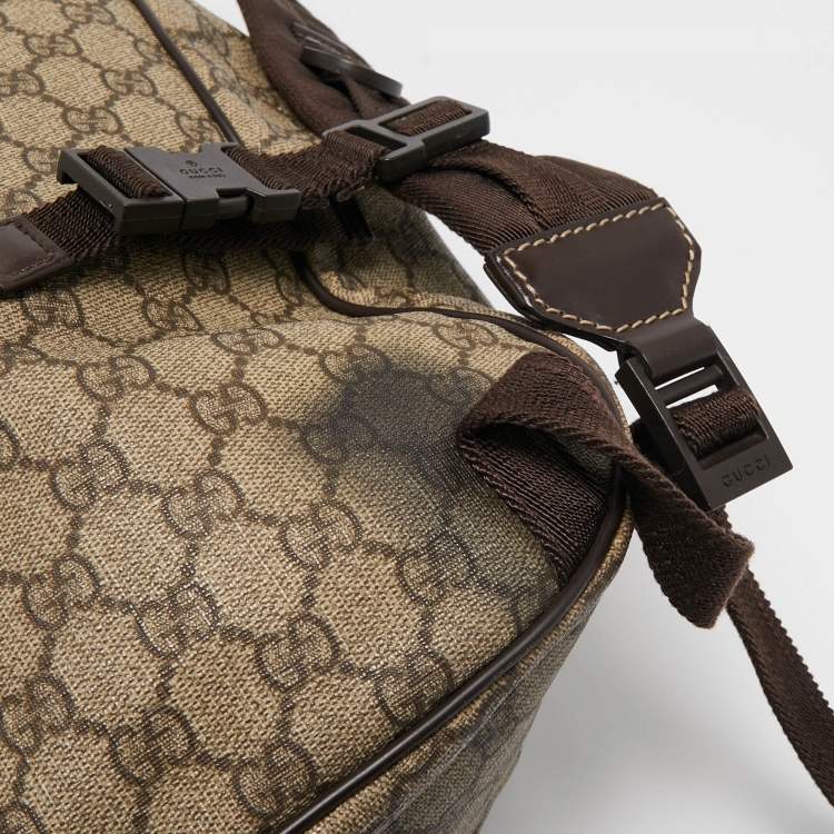 Pre Owned Gucci Beige/Brown GG Supreme Canvas Interlocking G Backpack