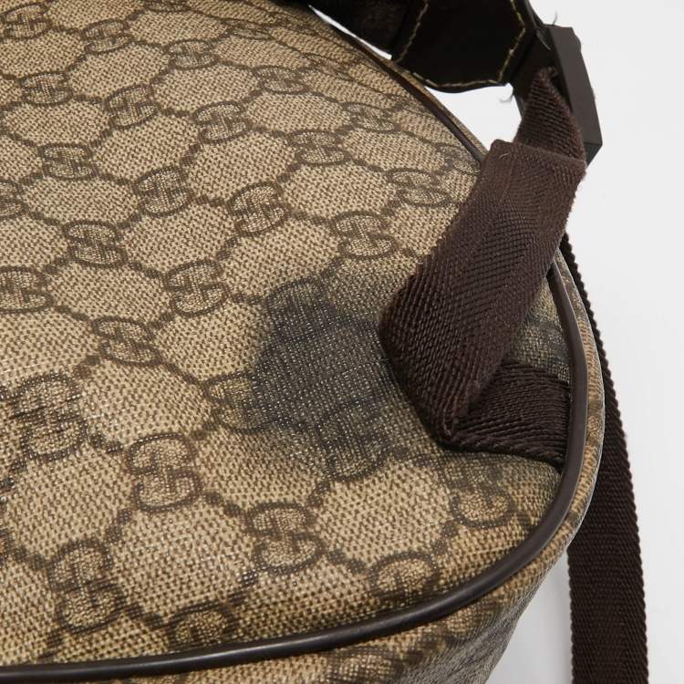 Pre Owned Gucci Beige/Brown GG Supreme Canvas Interlocking G Backpack