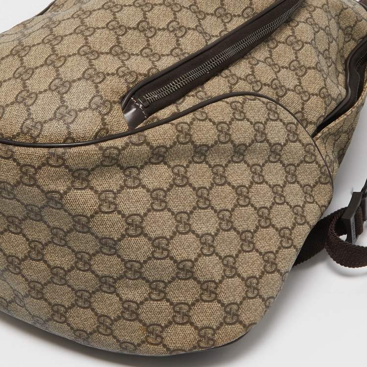 Pre Owned Gucci Beige/Brown GG Supreme Canvas Interlocking G Backpack