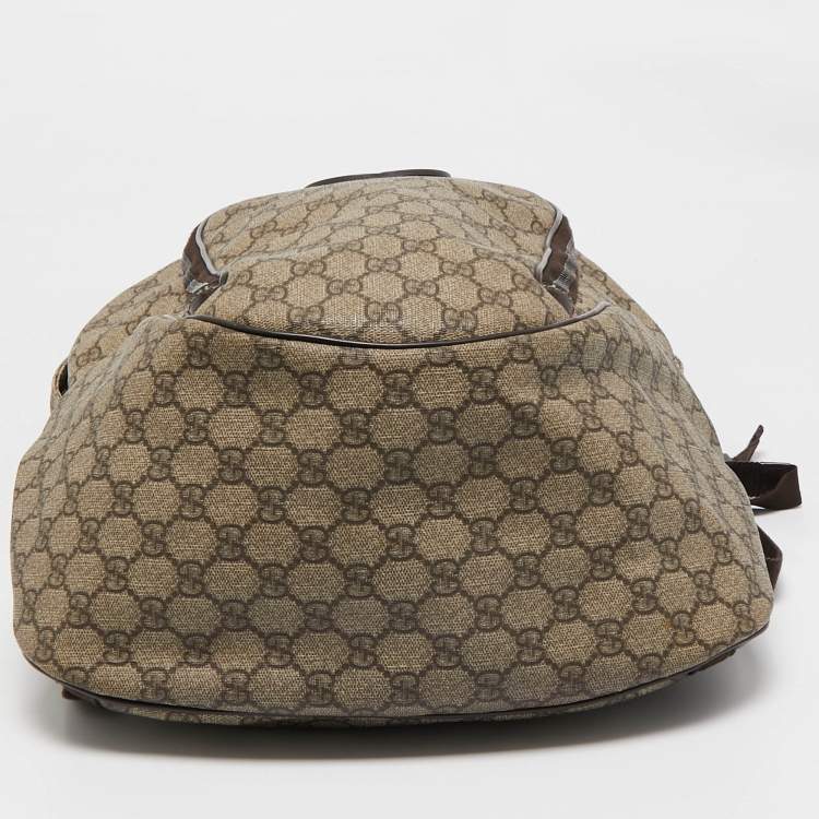 Pre Owned Gucci Beige/Brown GG Supreme Canvas Interlocking G Backpack