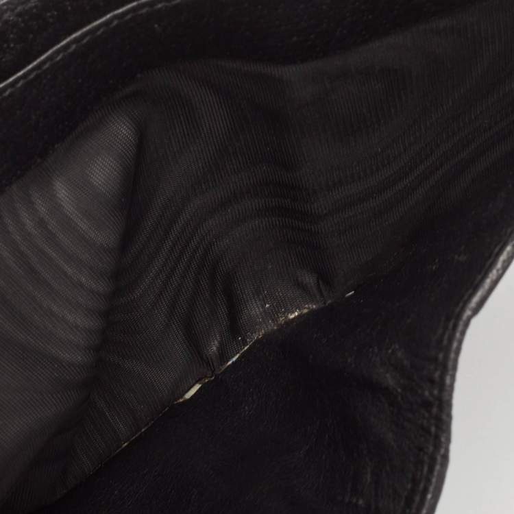 Pre Owned Gucci Black GG Canvas Web Bifold Wallet