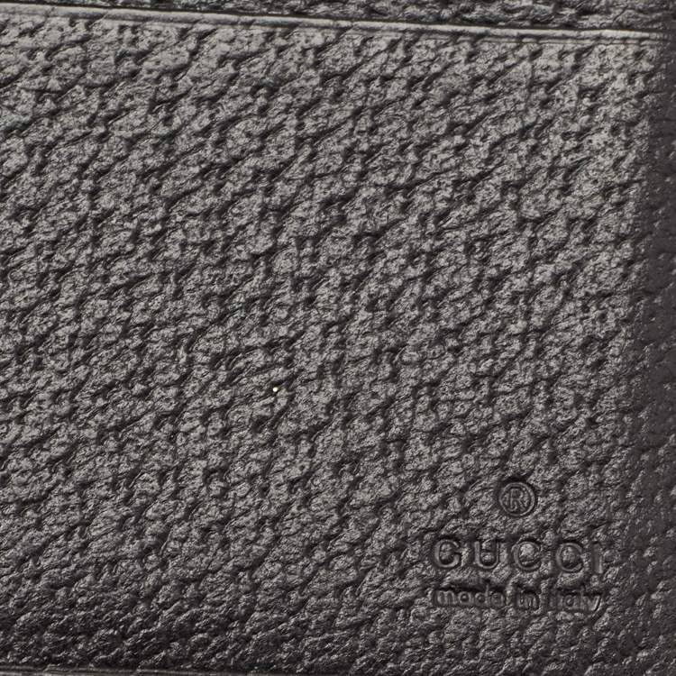 Pre Owned Gucci Black GG Canvas Web Bifold Wallet