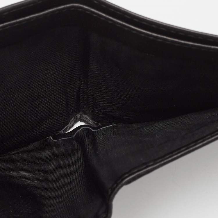 Pre Owned Gucci Black Microguccissima Leather Bifold Wallet
