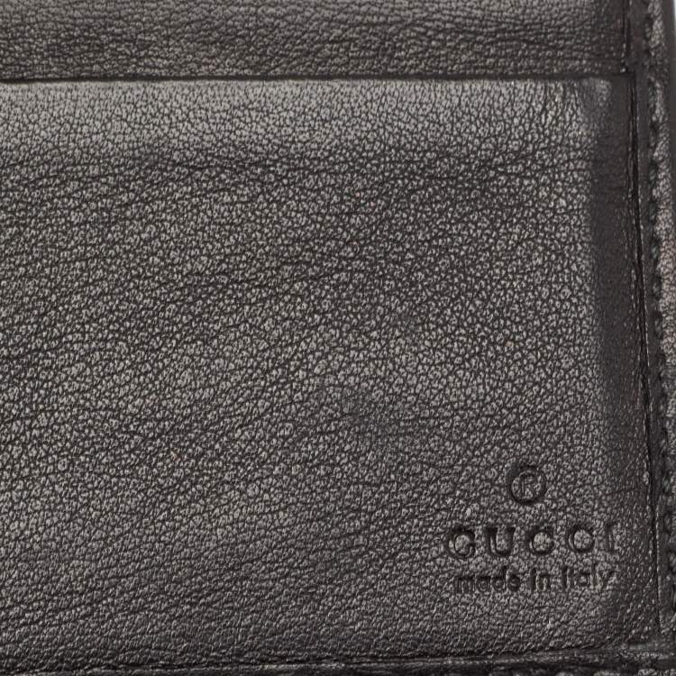 Pre Owned Gucci Black Microguccissima Leather Bifold Wallet
