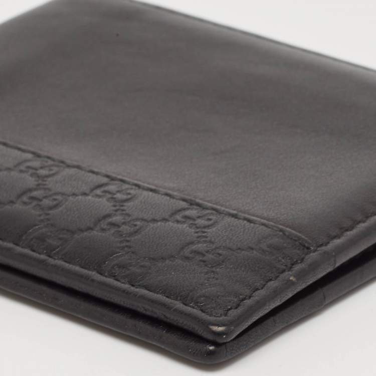 Pre Owned Gucci Black Microguccissima Leather Bifold Wallet