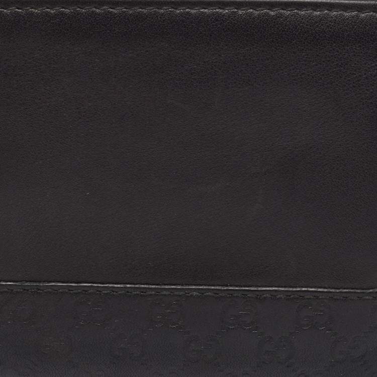 Pre Owned Gucci Black Microguccissima Leather Bifold Wallet
