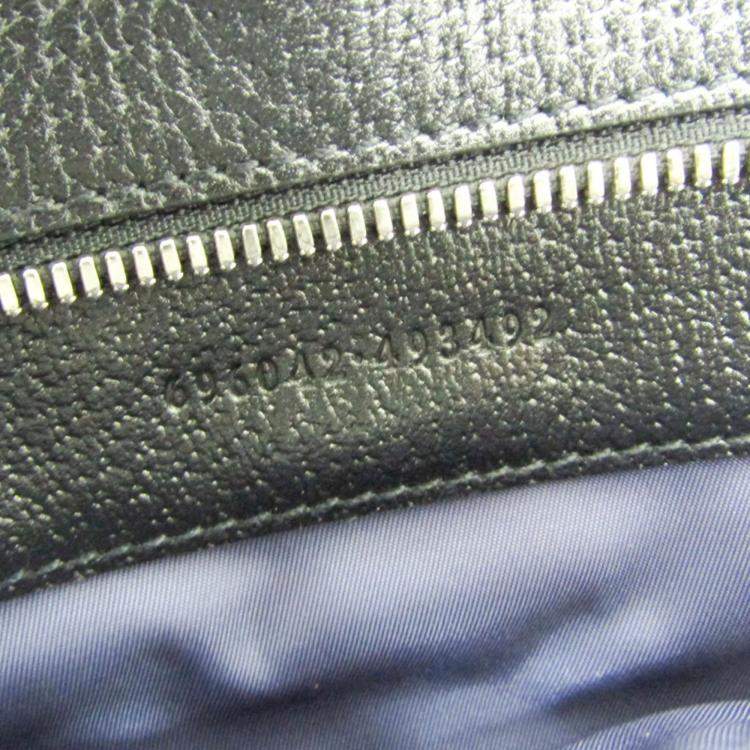 Pre Owned Gucci Off The Grid Nylon Leather Handbag Shoulder Bag Black Navy