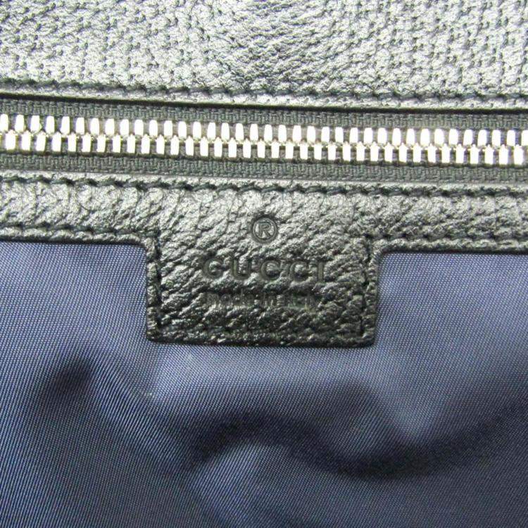 Pre Owned Gucci Off The Grid Nylon Leather Handbag Shoulder Bag Black Navy