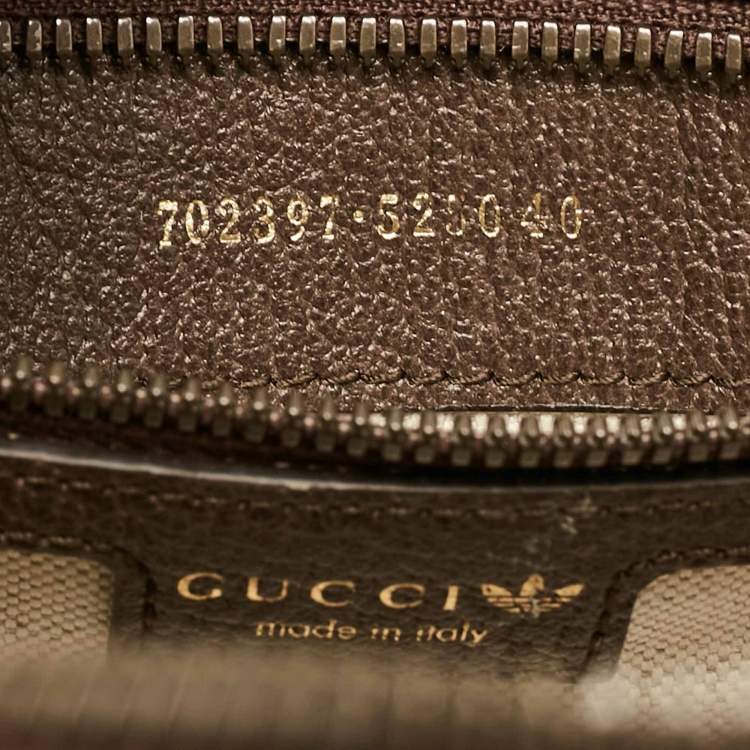 Pre Owned Gucci x Adidas Brown/Beige GG Crystal Canvas and Leather Mini Duffle Bag