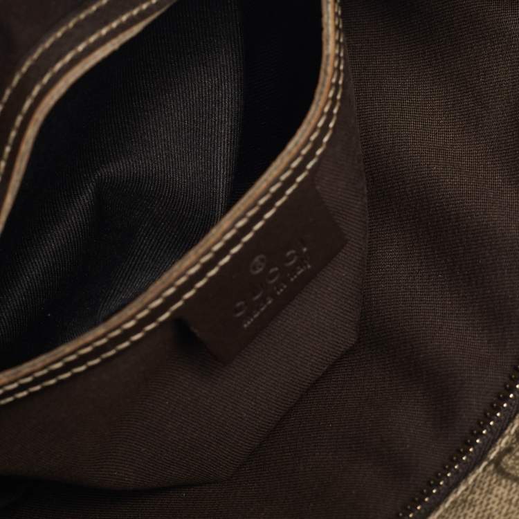 Pre Owned Gucci Beige GG Supreme Canvas Flat Messenger Bag