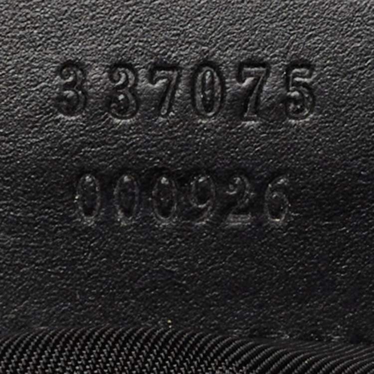 Pre Owned Gucci Black Leather and Nylon Web Fold Over Backpack