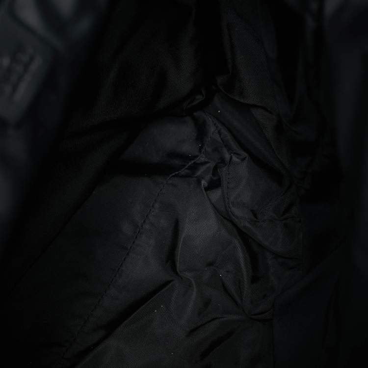 Pre Owned Gucci Black Nylon Web Drawstring Backpack
