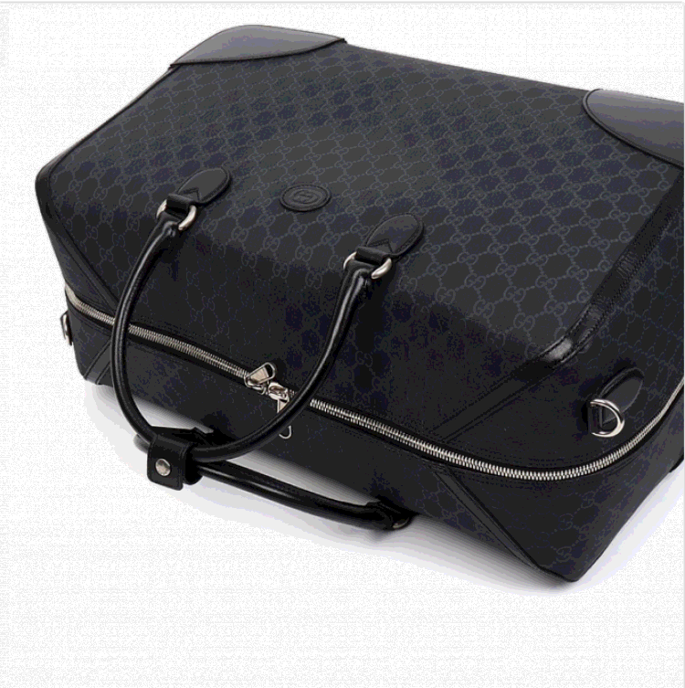 Pre Owned Gucci Black Interlocking GG Supreme Duffel Bag
