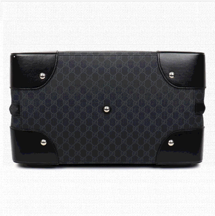 Pre Owned Gucci Black Interlocking GG Supreme Duffel Bag