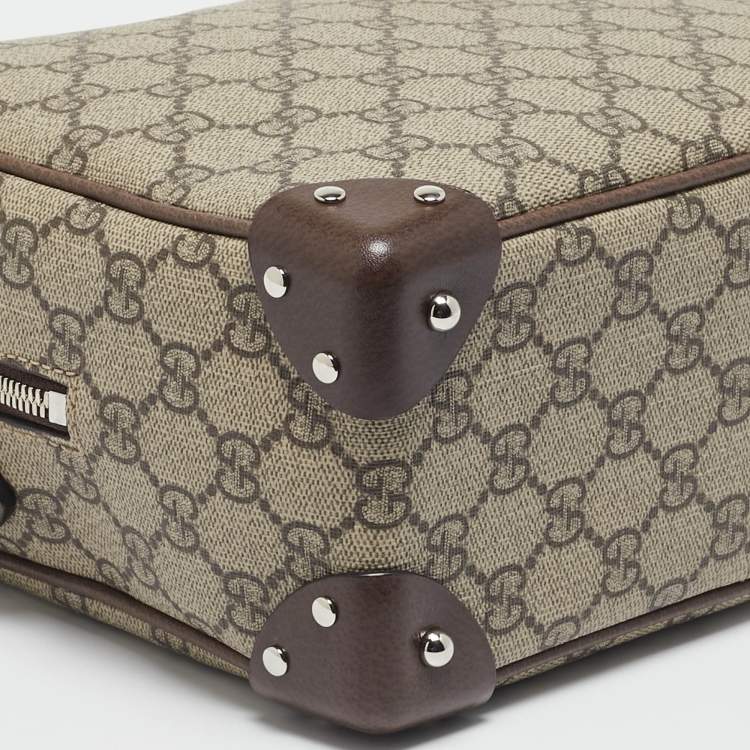 Pre Owned Gucci Beige/Ebony GG Supreme Canvas and Leather Square Messenger Bag