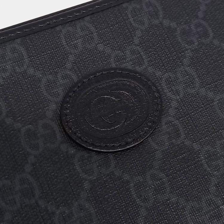 مملوكة مسبقًا Gucci Black Canvas Interlocking Clutch