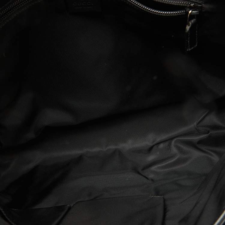Pre Owned Gucci Black Guccissima Leather Flap Messenger Bag