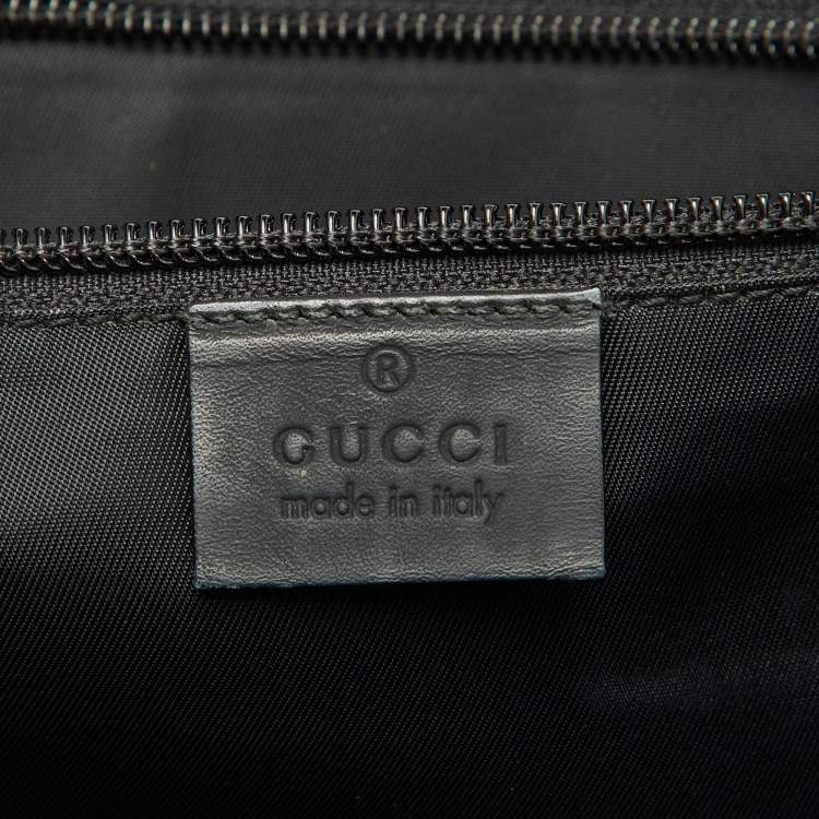 Pre Owned Gucci Black Guccissima Leather Flap Messenger Bag