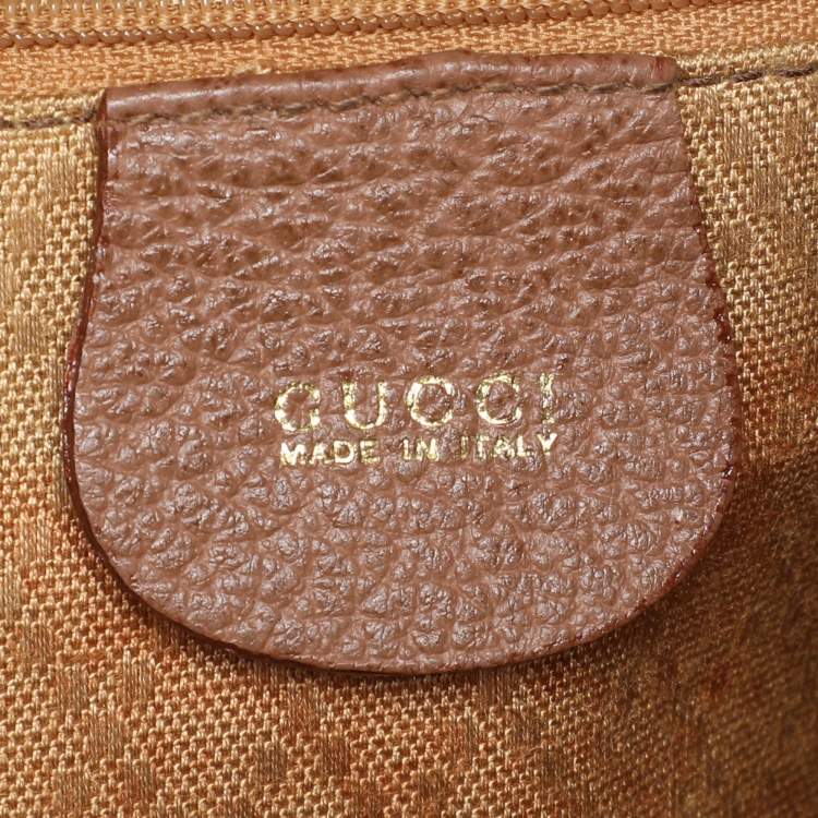 مملوكة مسبقًا Gucci Brown Suede and Leather Bamboo Drawstring Backpack