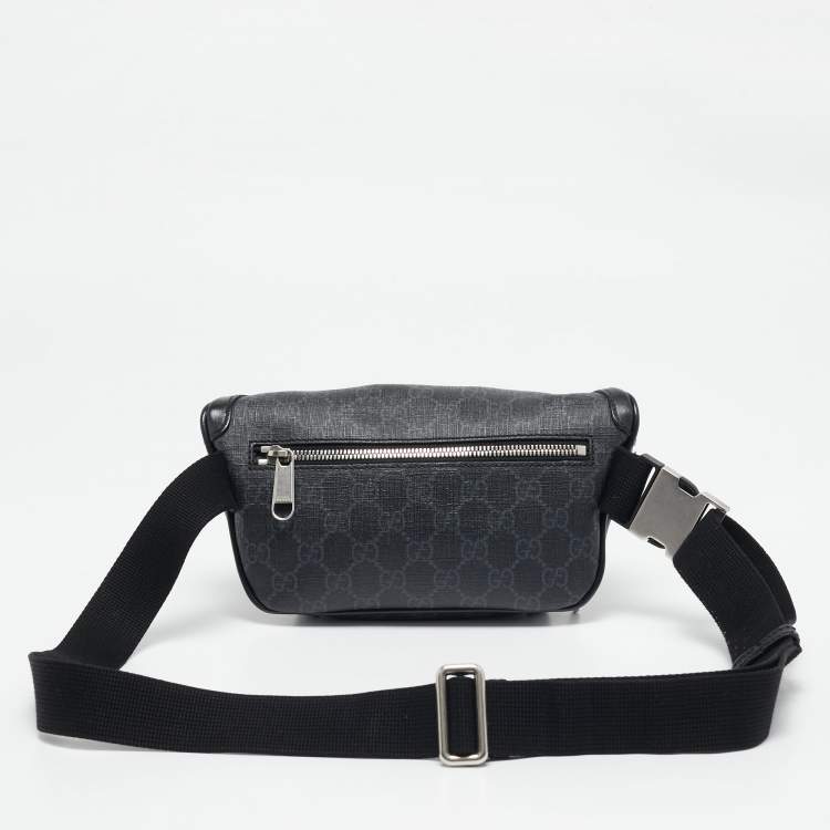 Pre Owned Gucci Black GG Supreme Canvas Small Interlocking G Belt Bag