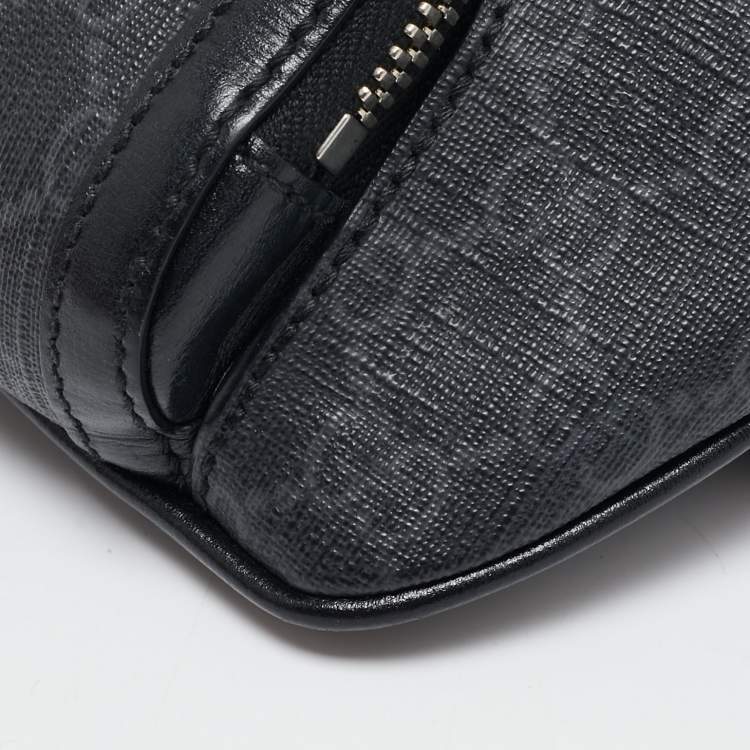 Pre Owned Gucci Black GG Supreme Canvas Small Interlocking G Belt Bag