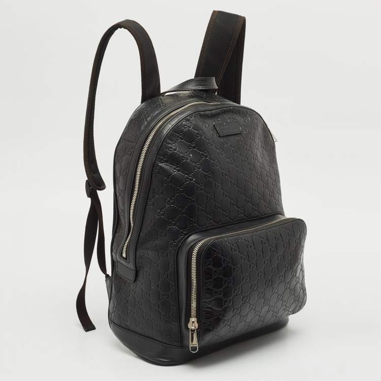 Pre Owned Gucci Black Guccissima Leather Eden Backpack