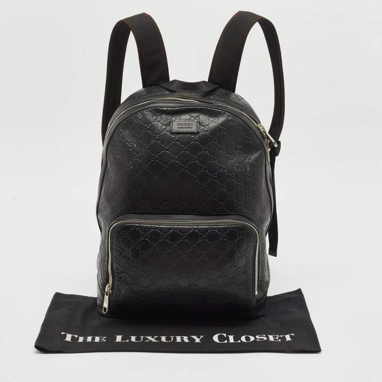 Pre Owned Gucci Black Guccissima Leather Eden Backpack