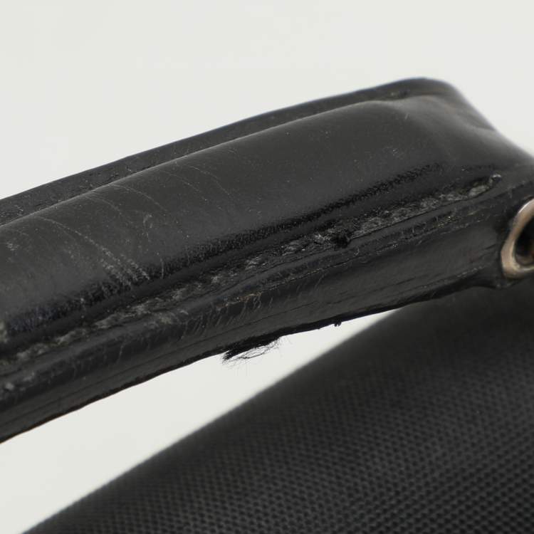 Pre Owned Gucci Black Nylon and Leather Combination Lock Briefcase