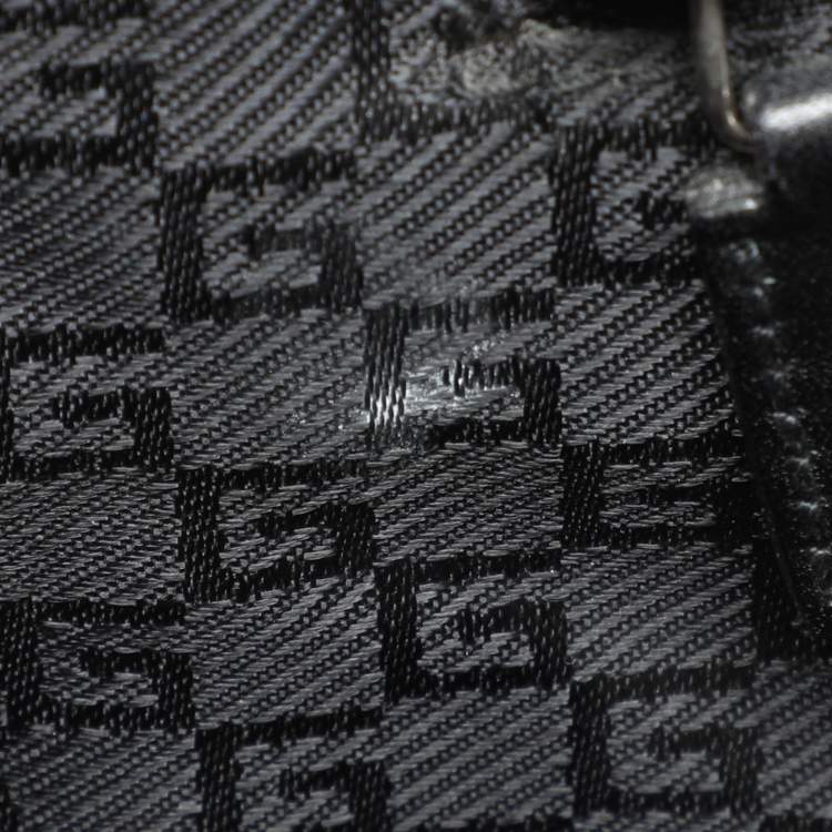 Pre Owned Gucci Black Nylon and Leather Combination Lock Briefcase