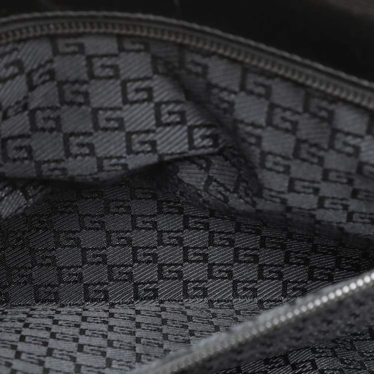 Pre Owned Gucci Black Nylon and Leather Combination Lock Briefcase