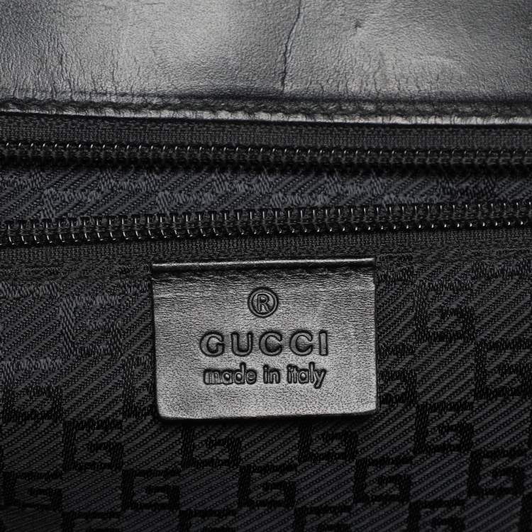 Pre Owned Gucci Black Nylon and Leather Combination Lock Briefcase