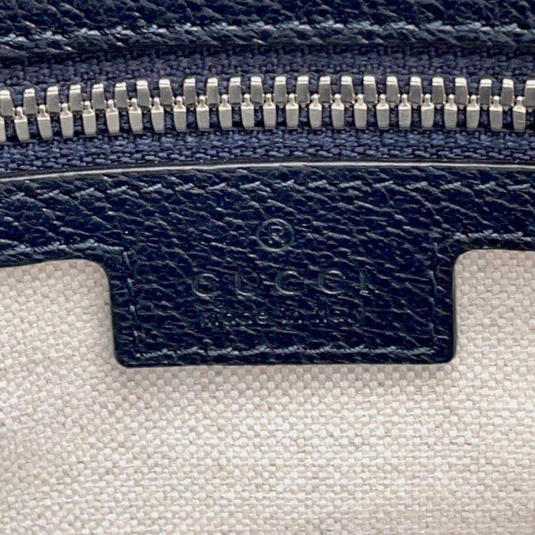 Pre Owned Gucci Navy PVC Leather Ophidia Tote Bag