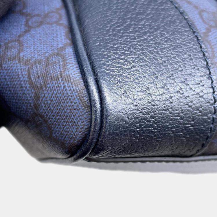 Pre Owned Gucci Navy PVC Leather Ophidia Tote Bag