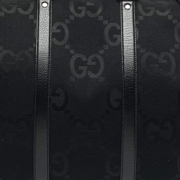 Pre Owned Gucci Black Jumbo GG Canvas Large Duffel Bag